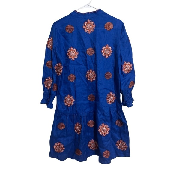 Tyler Boe Bluebell Niki Shell Embroidered Topper with Tassel Ties women’s size S - Picture 5 of 9